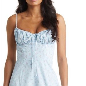 House of CB Light Blue Floral Slip Dress
